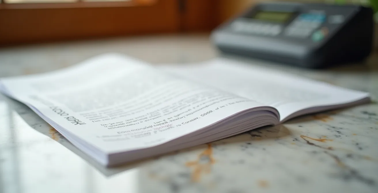 Scanner professionale e documenti organizzati su scrivania minimalista