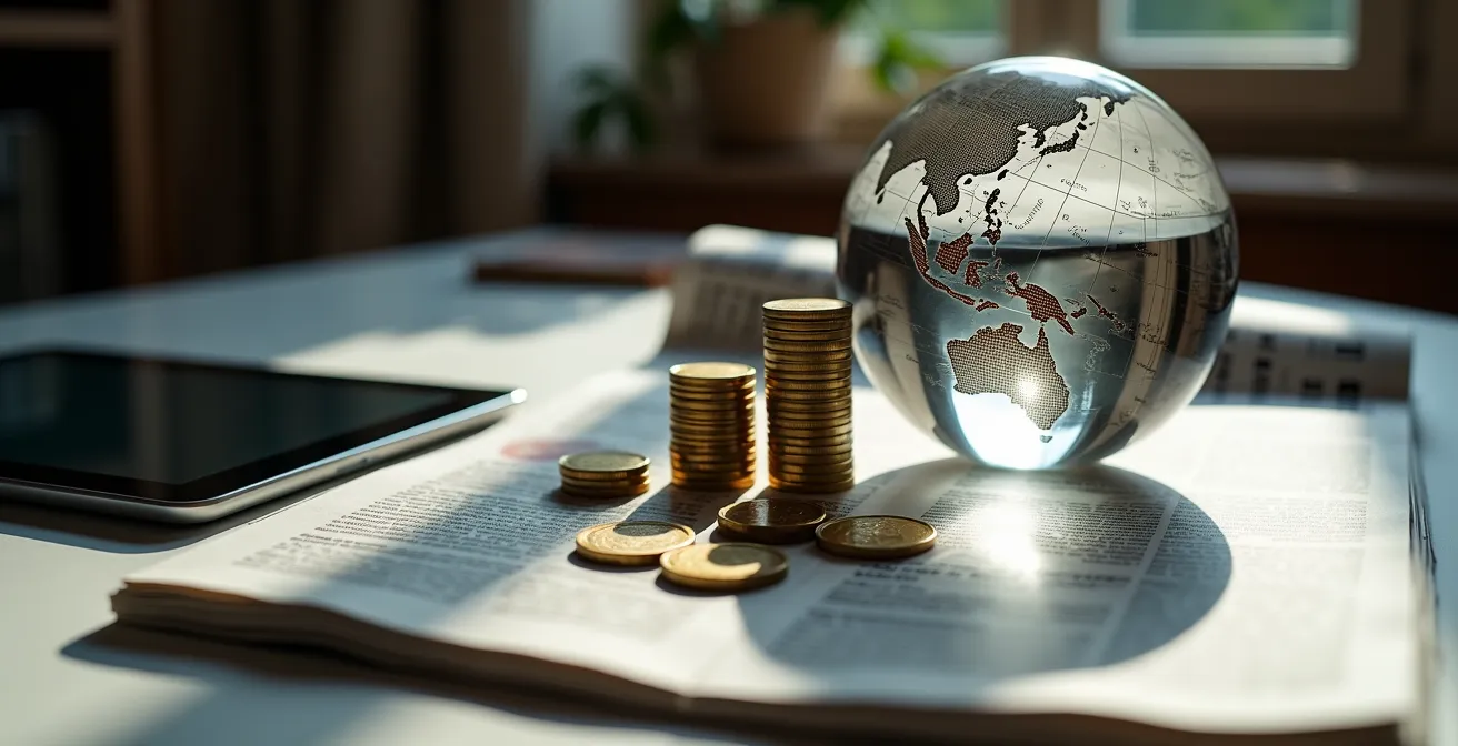 Professionista italiano analizza mercati globali su tablet per diversificare investimenti