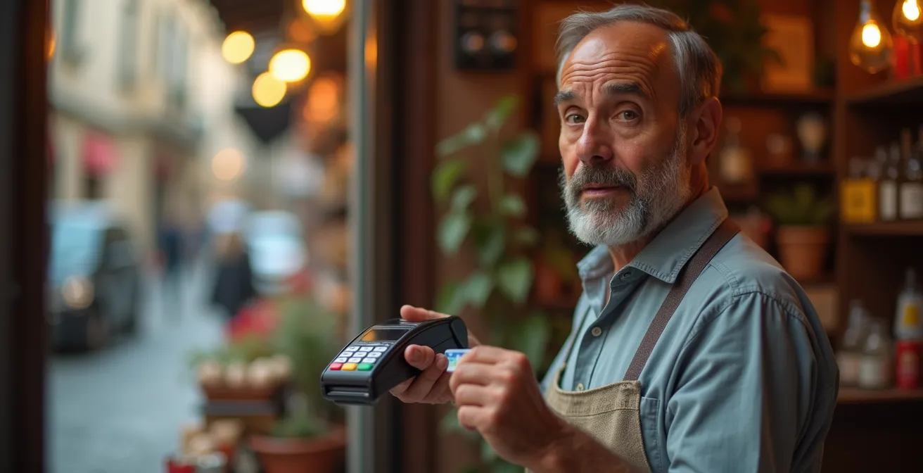 Rappresentazione visiva dell'accettazione di American Express in diverse tipologie di esercizi commerciali italiani